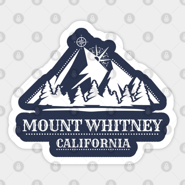 Mount Whitney California Sticker by Souls.Print